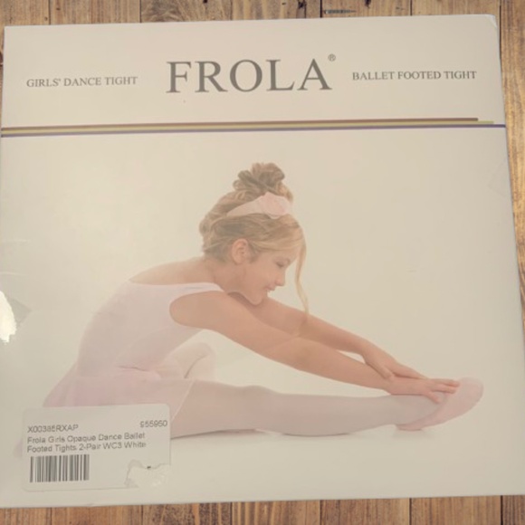 Frola Girls Opaque Dance Ballet Footed Tights 2-pair NWT - Picture 6 of 6